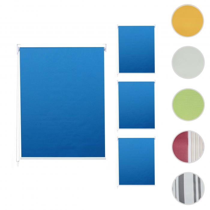 4er-Set Rollo HWC-D52, Fensterrollo Seitenzugrollo Jalousie, 100x160cm Sonnenschutz blickdicht ~ blau