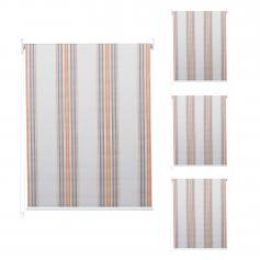 4er-Set Rollo HWC-D52, Fensterrollo Seitenzugrollo Jalousie, 120x230cm Sonnenschutz blickdicht ~ grau/braun/orange