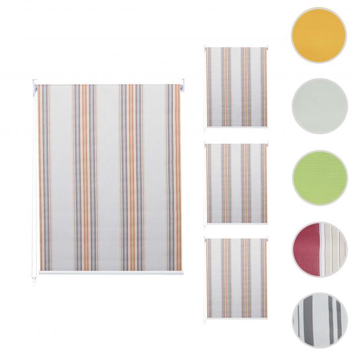 4er-Set Rollo HWC-D52, Fensterrollo Seitenzugrollo Jalousie, 120x230cm Sonnenschutz blickdicht ~ grau/braun/orange