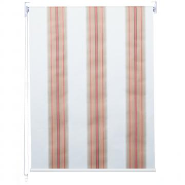 Rollo HWC-D52, Fensterrollo Seitenzugrollo Jalousie, 120x160cm Sonnenschutz Verdunkelung blickdicht ~ wei/rot/beige