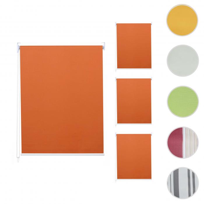 4er-Set Rollo HWC-D52, Fensterrollo Seitenzugrollo Jalousie, 100x160cm Sonnenschutz blickdicht ~ orange