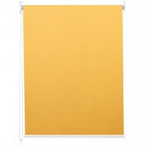 Rollo HWC-D52, Fensterrollo Seitenzugrollo Jalousie, 80x160cm Sonnenschutz Verdunkelung blickdicht ~ gelb