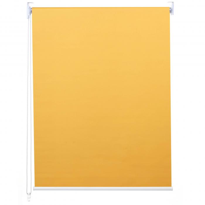 Rollo HWC-D52, Fensterrollo Seitenzugrollo Jalousie, 100x160cm Sonnenschutz Verdunkelung blickdicht ~ gelb