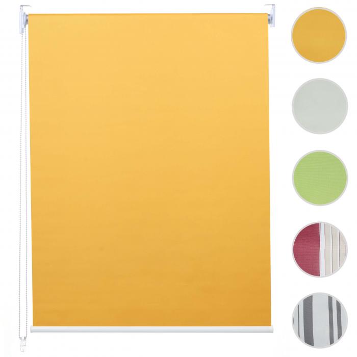 Rollo HWC-D52, Fensterrollo Seitenzugrollo Jalousie, 100x160cm Sonnenschutz Verdunkelung blickdicht ~ gelb