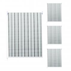 4er-Set Rollo HWC-D52, Fensterrollo Seitenzugrollo Jalousie, 100x160cm Sonnenschutz blickdicht ~ grau/weiß