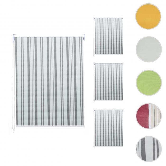 4er-Set Rollo HWC-D52, Fensterrollo Seitenzugrollo Jalousie, 100x160cm  Sonnenschutz blickdicht ~ grau/weiß von Heute-Wohnen