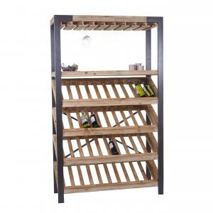 Weinregal HWC-D60, Flaschenregal Flaschenhalter Barschrank Weinstnder fr 40 Flaschen, Massivholz MVG 189x114x39cm