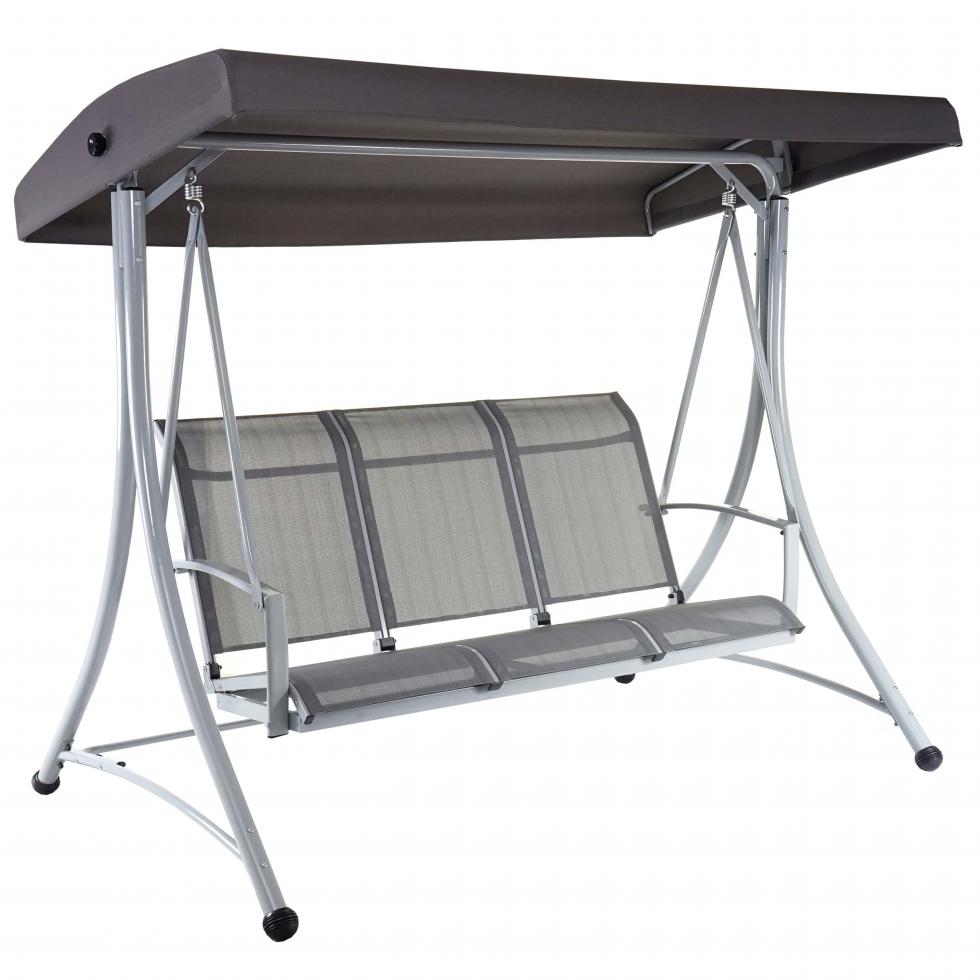 Hollywoodschaukel MCWD62, 3Sitzer verstellbares Dach 216x196x130cm