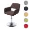 Esszimmerstuhl HWC-A50 III, Stuhl Kchenstuhl, Retro 50er Jahre, Stoff/Textil ~ braun, Chromfu