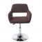 Esszimmerstuhl HWC-A50 III, Stuhl Kchenstuhl, Retro 50er Jahre, Stoff/Textil ~ braun, Chromfu