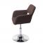 Esszimmerstuhl HWC-A50 III, Stuhl Kchenstuhl, Retro 50er Jahre, Stoff/Textil ~ braun, Chromfu