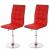 2x Esszimmerstuhl HWC-C41, Stuhl Küchenstuhl, höhenverstellbar drehbar, Fuß gebürstet, Kunstleder ~ rot