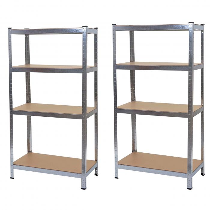 2er-Set Schwerlastregal HWC-D67, Werkstattregal Steckregal, 160x80x40cm, Traglast jeweils 320kg MVG ~ verzinkt