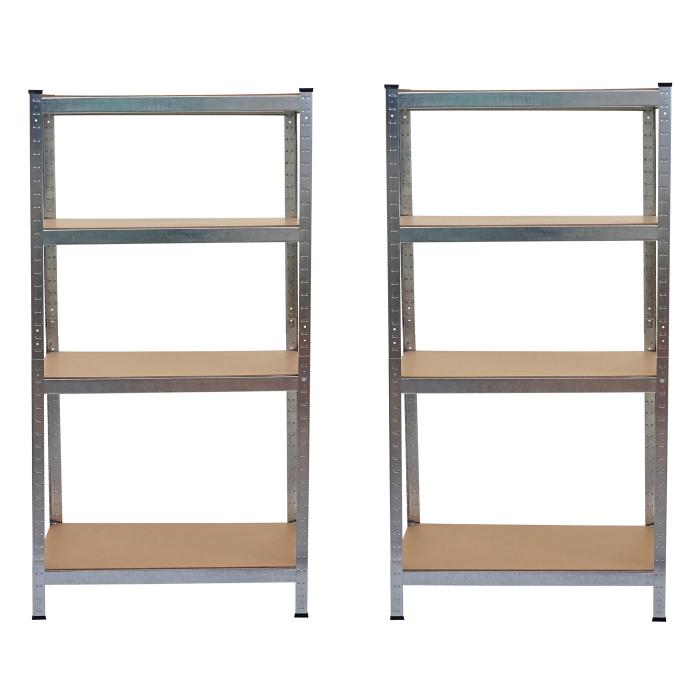 2er-Set Schwerlastregal HWC-D67, Werkstattregal Steckregal, 160x80x40cm, Traglast jeweils 320kg MVG ~ verzinkt
