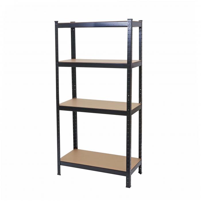 Schwerlastregal HWC-D67, Werkstattregal, 160x80x40cm Traglast bis 320kg mit 6x Aufbewahrungskorb HWC-C21 ~ schwarz