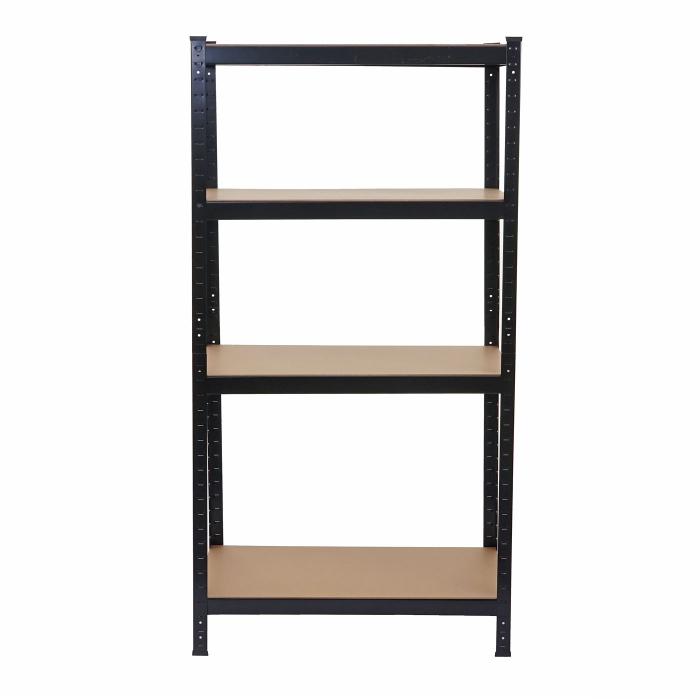 Schwerlastregal HWC-D67, Werkstattregal, 160x80x40cm Traglast bis 320kg mit 6x Aufbewahrungskorb HWC-C21 ~ schwarz