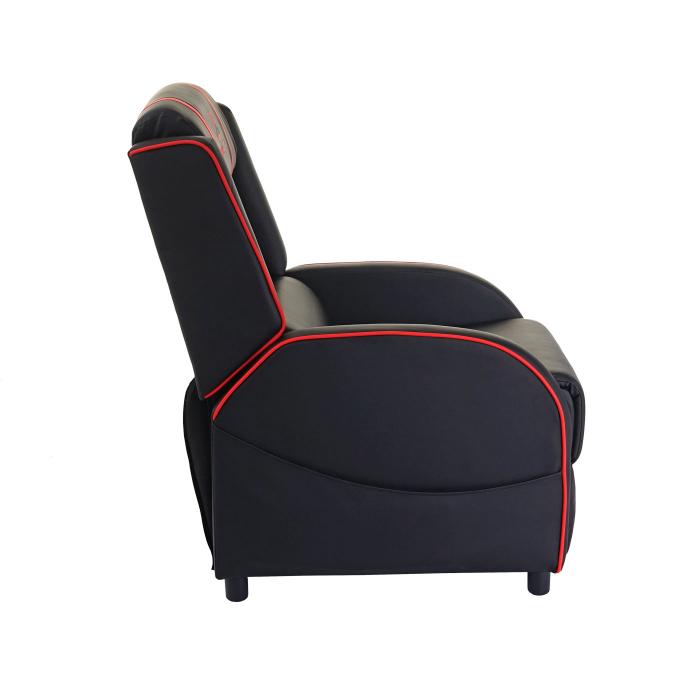 Fernsehsessel HWC-D68, HWC-Racer Relaxsessel TV-Sessel Gaming-Sessel, Kunstleder ~ schwarz/rot