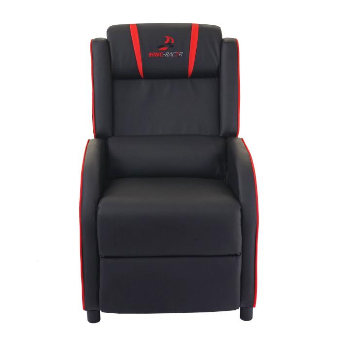 Fernsehsessel HWC-D68, HWC-Racer Relaxsessel TV-Sessel Gaming-Sessel, Kunstleder ~ schwarz/rot