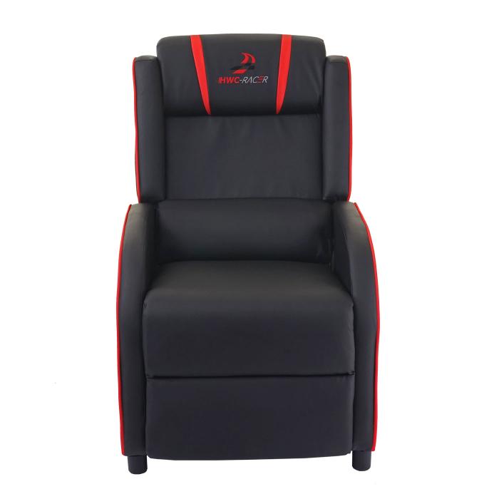 Fernsehsessel HWC-D68, HWC-Racer Relaxsessel TV-Sessel Gaming-Sessel, Kunstleder ~ schwarz/rot