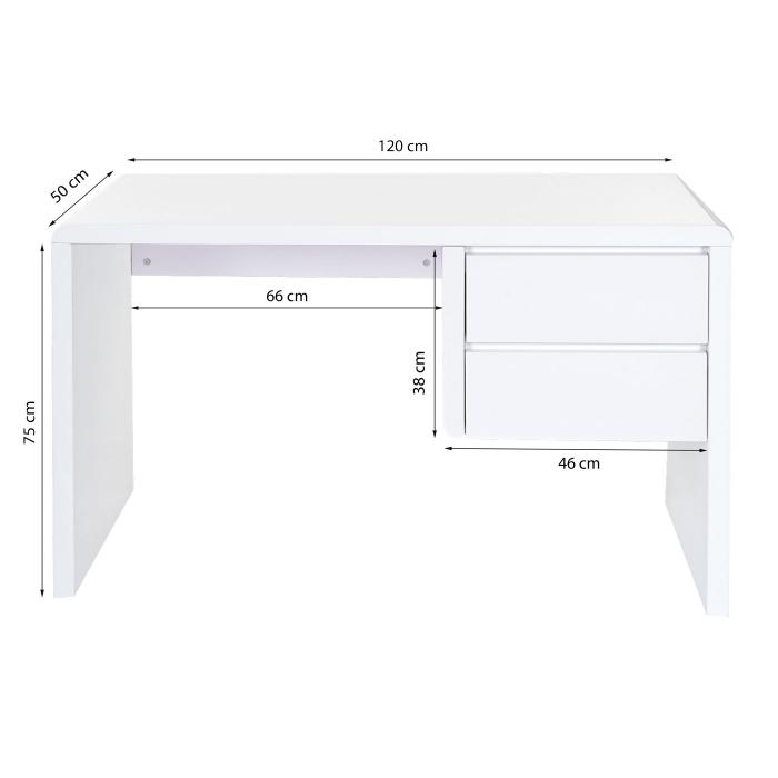 B-Ware Schreibtisch HWC-D74, Computertisch Brotisch, hochglanz wei 75x120x50cm MVG-zertifiziert