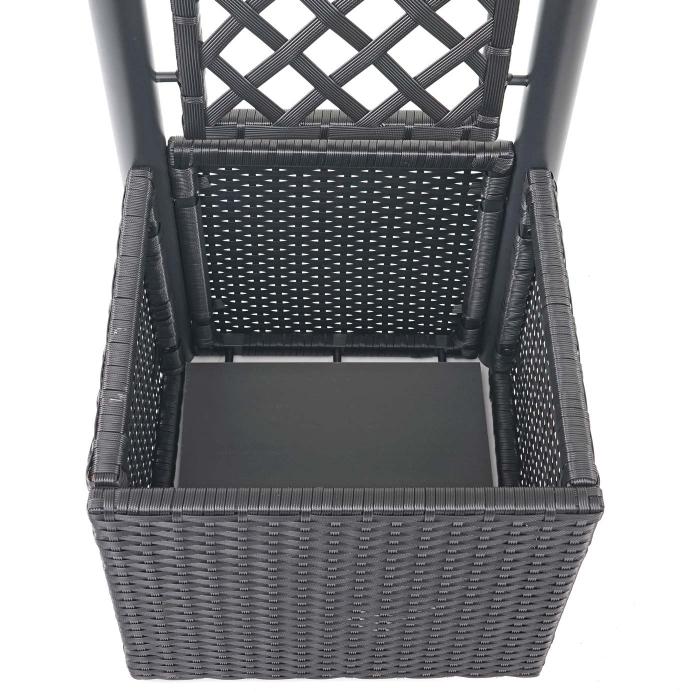 Poly-Rattan Rankgitter HWC-D76, Pflanzkasten Rankhilfe, 142x43x43cm ~ anthrazit