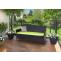 Stimmungsfotos vor ansprechendem Ambiente fr Produkt 3-Sitzer Poly-Rattan Gartenbank Halden, Sitzbank ~ anthrazit, Kissen grn