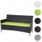 3-Sitzer Poly-Rattan Gartenbank Halden, Sitzbank ~ anthrazit, Kissen grn