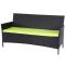 3-Sitzer Poly-Rattan Gartenbank Halden, Sitzbank ~ anthrazit, Kissen grn
