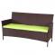 B-Ware (Gestell verzogen/Rattanschaden SK3) | 3-Sitzer Poly-Rattan Gartenbank Halden, Bank ~ braun-meliert, Kissen grn