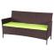 B-Ware (Gestell verzogen/Rattanschaden SK3) | 3-Sitzer Poly-Rattan Gartenbank Halden, Bank ~ braun-meliert, Kissen grn