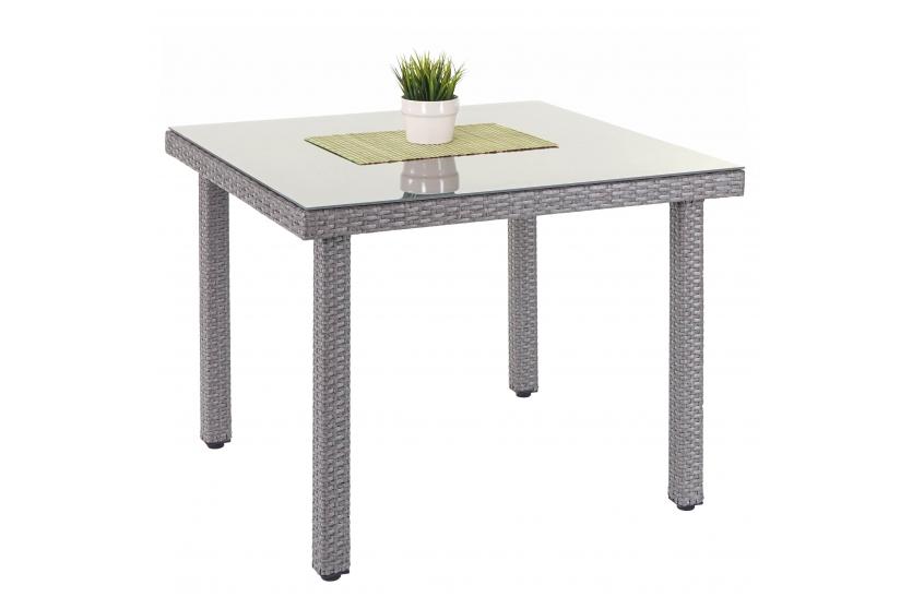 BWare (Glasplatte fehlt) PolyRattan Gartentisch Cava, Esstisch