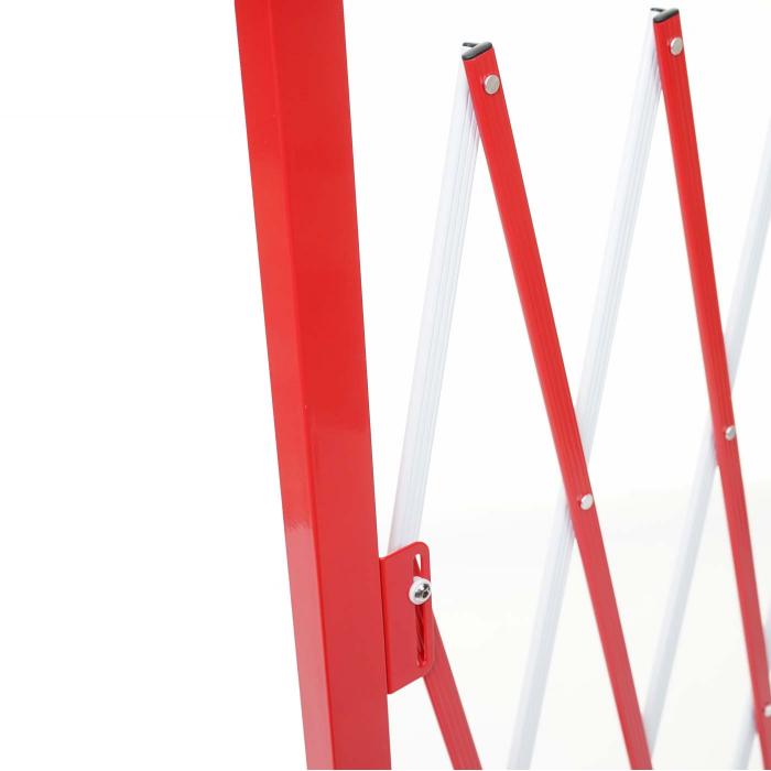 Absperrgitter HWC-B34, Scherengitter Zaun Schutzgitter ausziehbar, Alu rot-wei ~ Hhe 103cm, Breite 28-200cm