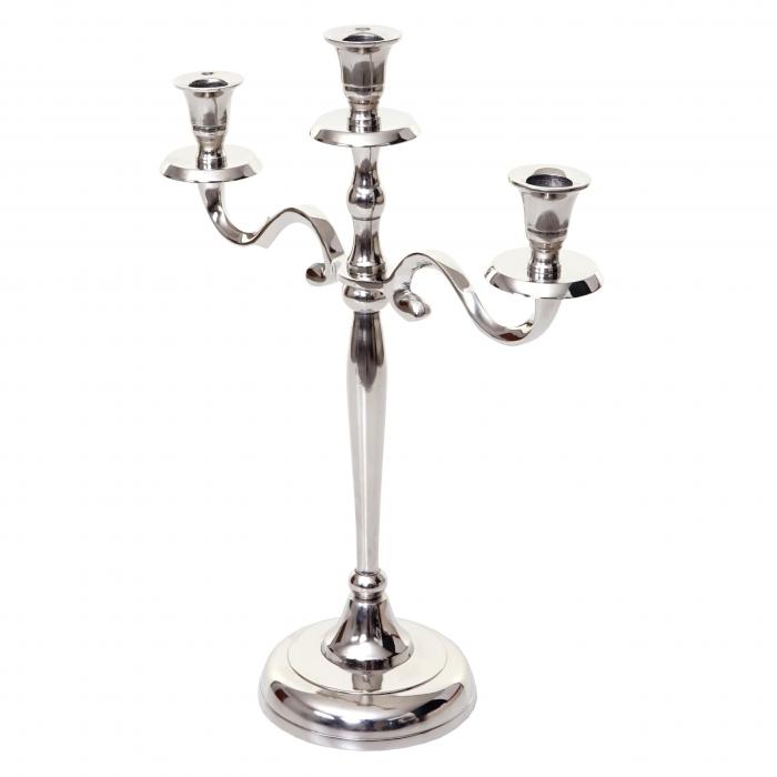 Kerzenständer 3-armig Kerzenständer Für Stabkerzen Silber Metall Kerzenhalter 
