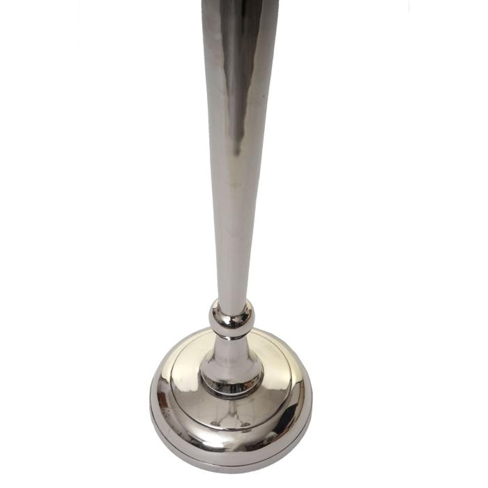 Kerzenleuchter HWC-D81, Kerzenstnder Leuchter Kerzenhalter, 5-armig aus Aluminium 60cm massiv 1,6kg ~ Farbe: Silber