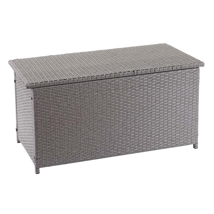 Poly-Rattan Kissenbox HWC-D88, Gartentruhe Auflagenbox Truhe ~ Basic grau, 51x115x59cm 250l