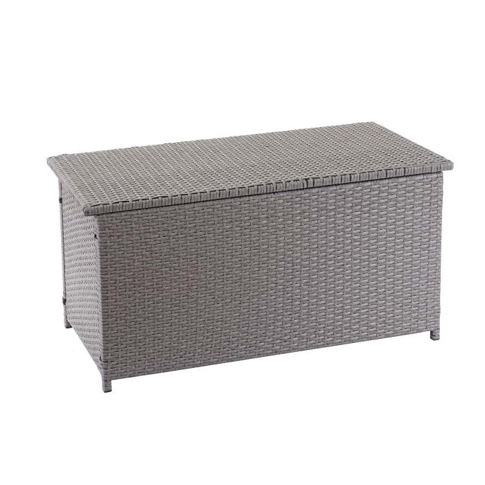 Poly-Rattan Kissenbox HWC-D88, Gartentruhe Auflagenbox Truhe ~ Basic grau, 51x100x50cm 170l