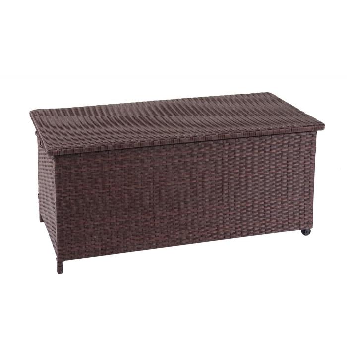 Poly-Rattan Kissenbox HWC-D88, Gartentruhe Auflagenbox Truhe ~ Premium braun, 51x100x50cm 170l