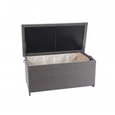 Poly-Rattan Kissenbox HWC-D88, Gartentruhe Auflagenbox Truhe ~ Premium grau, 51x100x50cm 170l