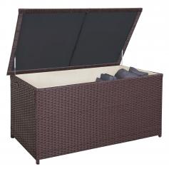 Poly-Rattan Kissenbox HWC-D88, Gartentruhe Auflagenbox Truhe ~ Premium braun, 80x160x94cm 950l