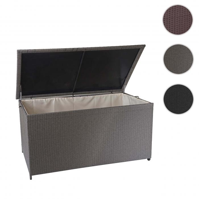 Poly-Rattan Kissenbox HWC-D88, Gartentruhe Auflagenbox Truhe ~ Premium grau, 80x160x94cm 950l