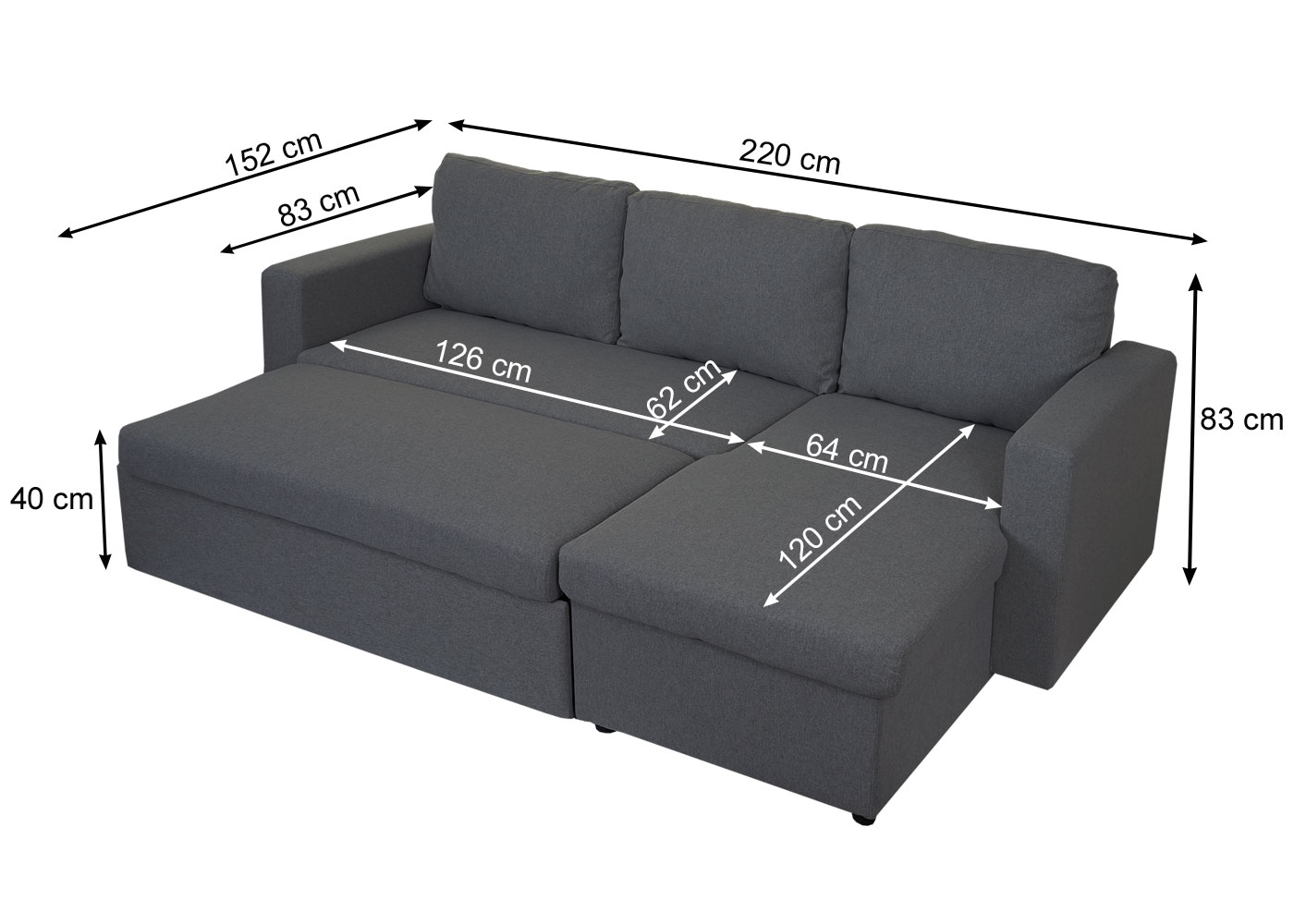 Schlafsofa Mcw D92 Couch Schlaffunktion Stoff Dunkelgrau Ebay