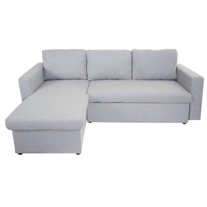 Defekte Ware (Halterungen falsch, SK 5) | Schlafsofa HWC-D92, Couch, 220x152cm Stoff/Textil ~ hellgrau, ohne Deko-Kissen