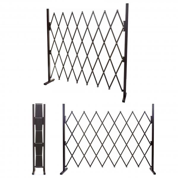 Absperrgitter HWC-B34, Scherengitter Rankhilfe Tierschutzgitter ausziehbar, Alu braun ~ Hhe 153cm, Breite 28-200cm
