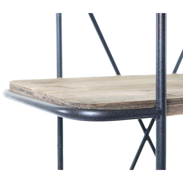 Rollregal HWC-D97, Regal Rollwagen Bcherregal Metallregal mit Rollen, 4 Ebenen Tanne Holz 116x637x34cm