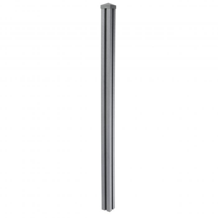 WPC-Pfosten Sarthe-WPC-Zaun, Pfeiler Pfahl, Stecksystem 1,88m ~ grau