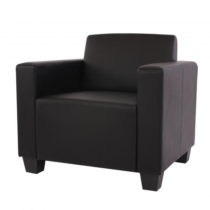 Modular Sofa-System Couch-Garnitur Lyon 6-1, Kunstleder ~ schwarz