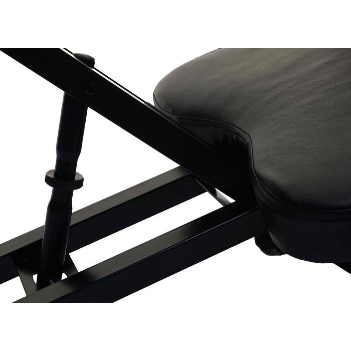 Kniestuhl HWC-E10, Sitzhocker Kniehocker, höhenverstellbar Rollen Kunstleder Metall MVG-zertifiziert ~ schwarz