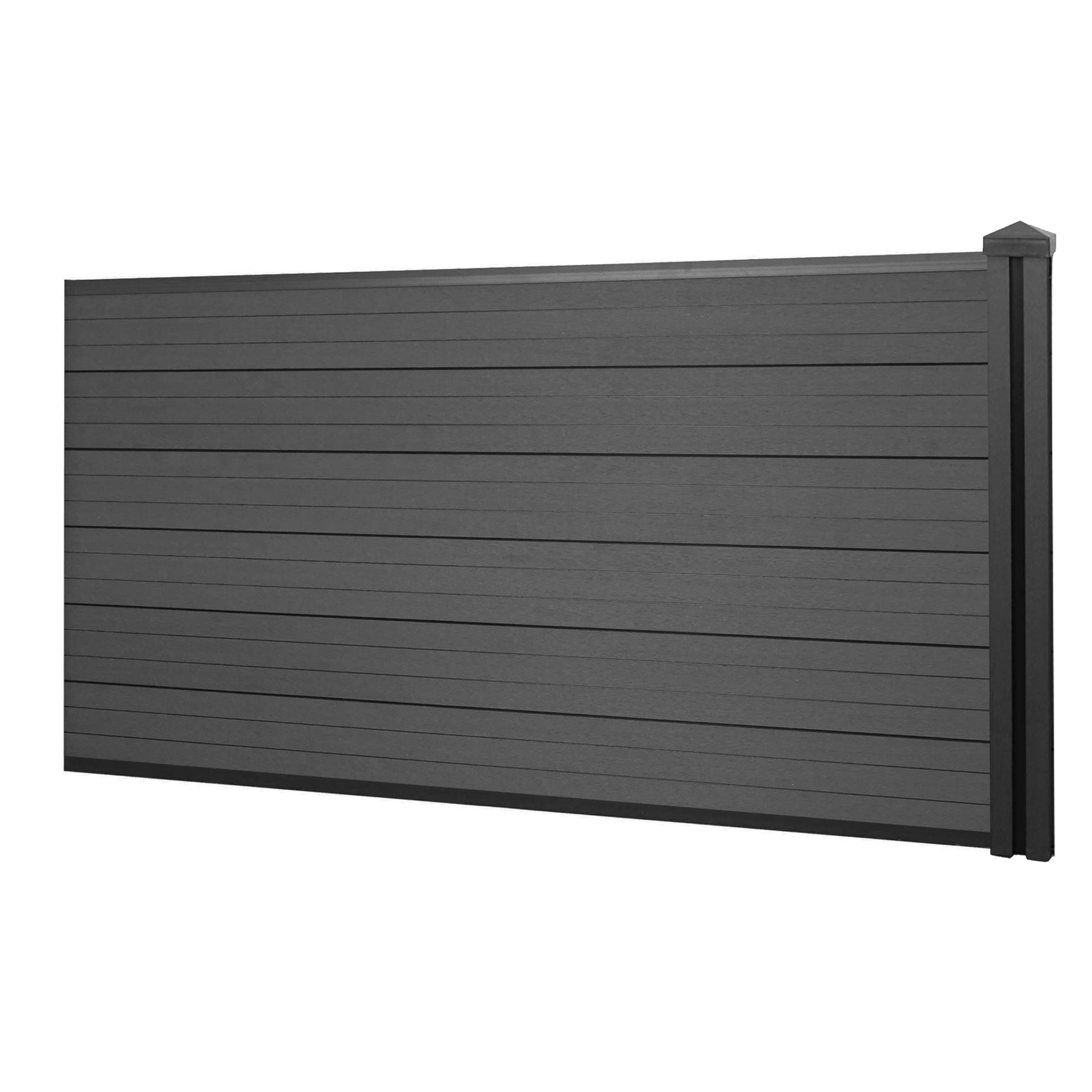 Windschutz Zaun WPC-Sichtschutz Sarthe WPC-Pfosten grau oder braun 