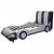 Bett HWC-E14, Auto Junge Kinderbett Jugendbett, Lattenrost Kunstleder Holz 190x100cm ~ schwarz-silber