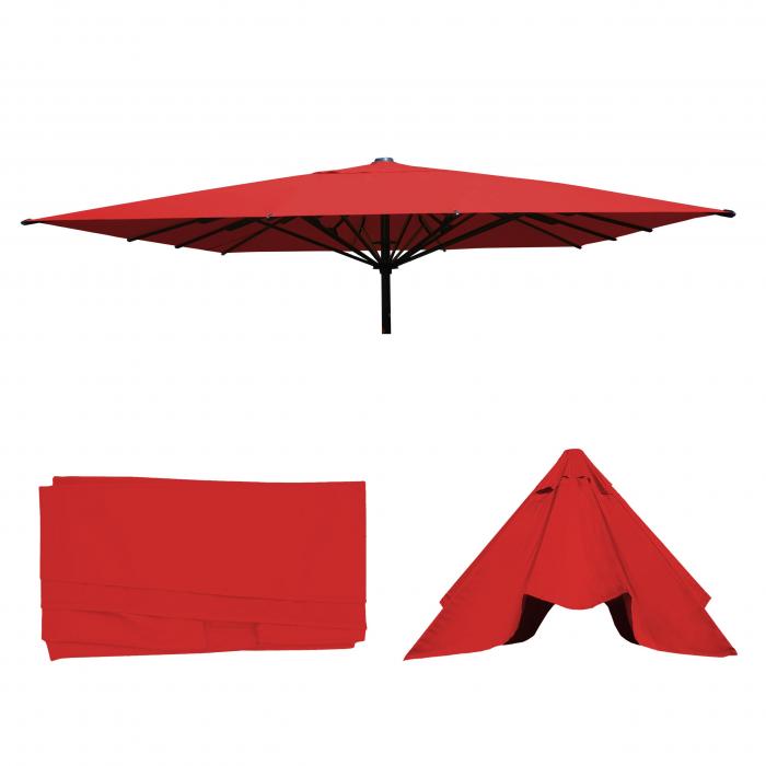 Ersatz-Bezug fr Gastronomie Sonnenschirm HWC-D20, Sonnenschirmbezug Ersatzbezug, 5x5m (7,2m) Polyester ~ rot